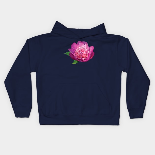 Peonies - Pink Peony Kids Hoodie by SusanSavad